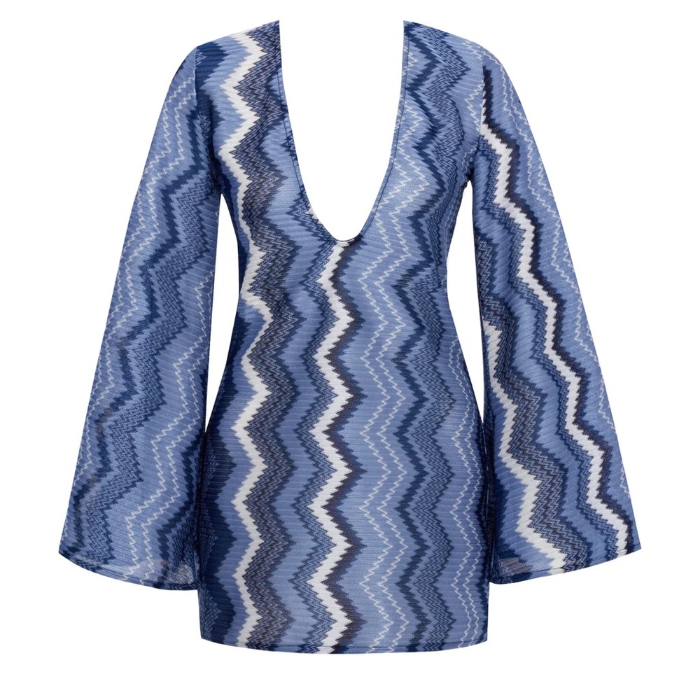 Sand shaped mini dress “June in Blue Jasper” Size L